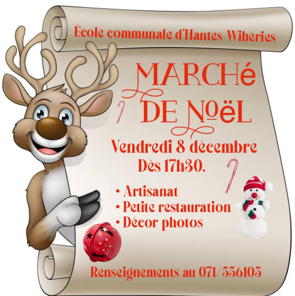 Marché de Noël école de Hantes-Wihéries 2023